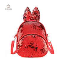 High quality fashion small kids sequin children backpack girls